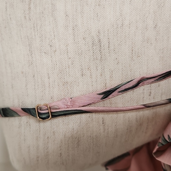 JOHANNA ORTIZ x H&M Mauve Floral Tie Hem Satin Blouse Size M - Picture 8 of 15